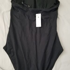 Holipick Black One Shoulder Swimsuit - XL